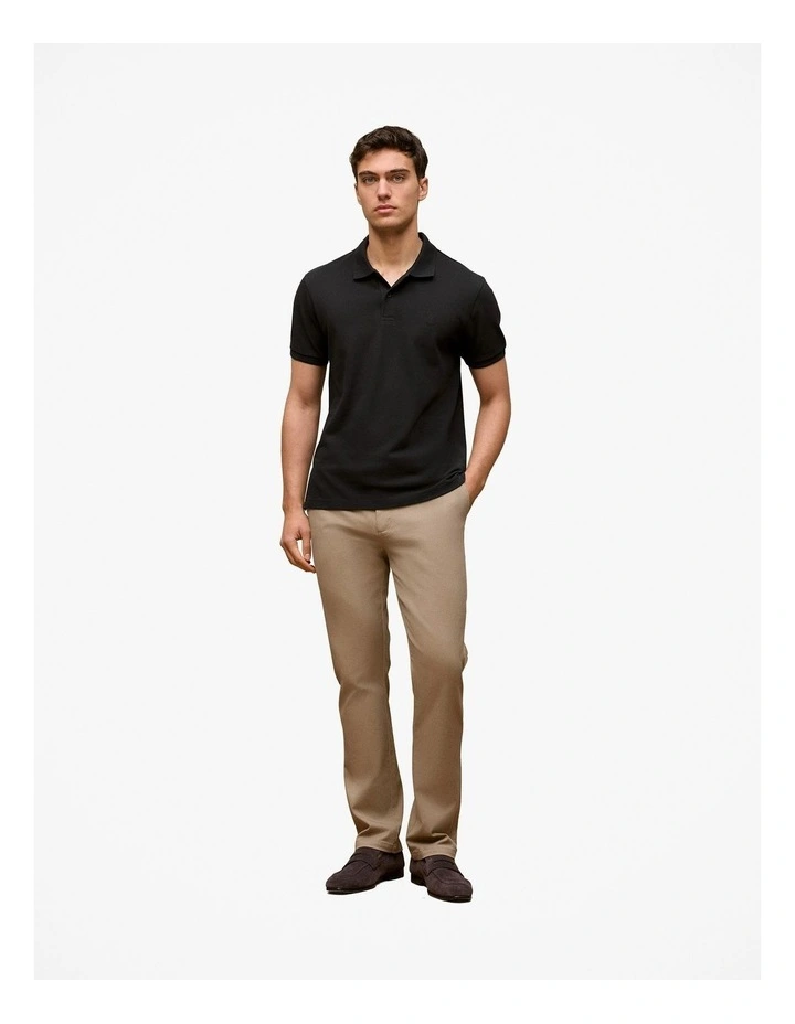 Pique Classic Short Sleeve Polo in Black image 2