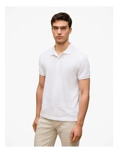 Pique Classic Short Sleeve Polo in White
