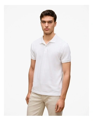 Pique Classic Short Sleeve Polo in White