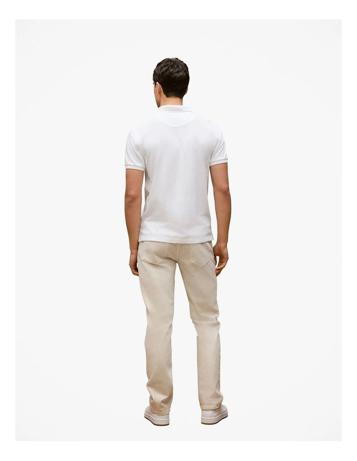 Pique Classic Short Sleeve Polo in White image 4