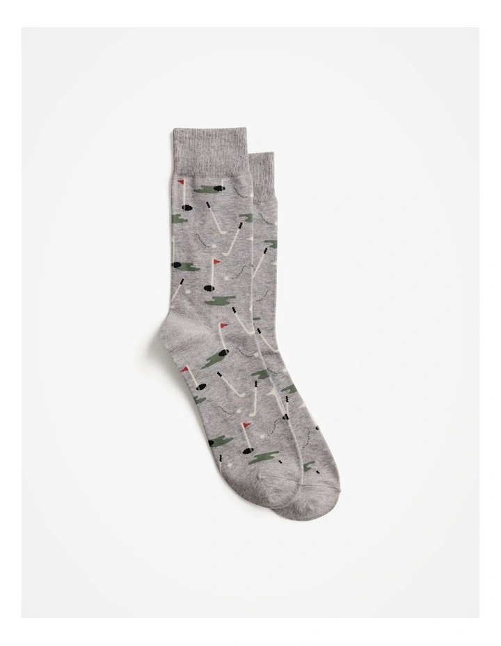 Golf Crew Socks in Grey Marle image 1