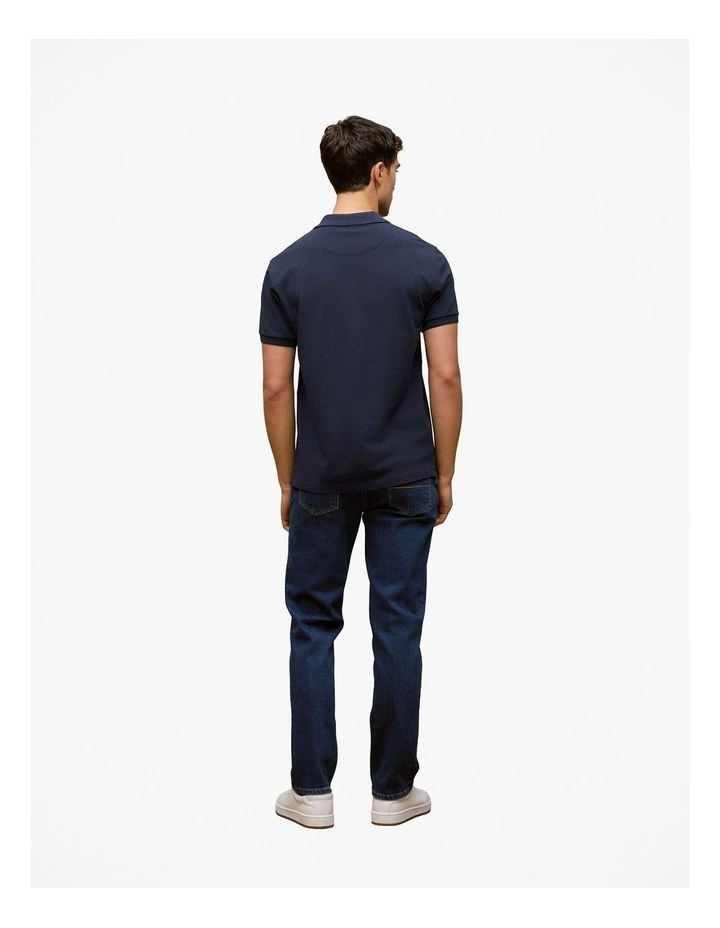 Pique Classic Short Sleeve Polo Shirt in Navy image 4