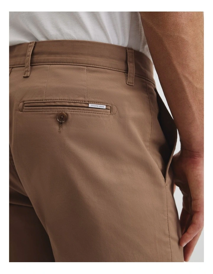 Australian Cotton Tapered Fit Stretch Chino in Tan image 2