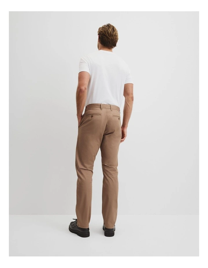 Australian Cotton Tapered Fit Stretch Chino in Tan image 4
