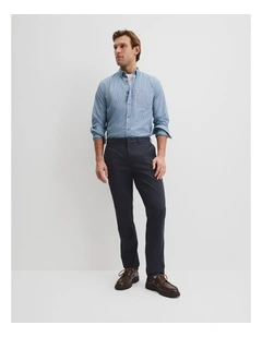 Australian Cotton Tapered Fit Stretch Chino in Navy