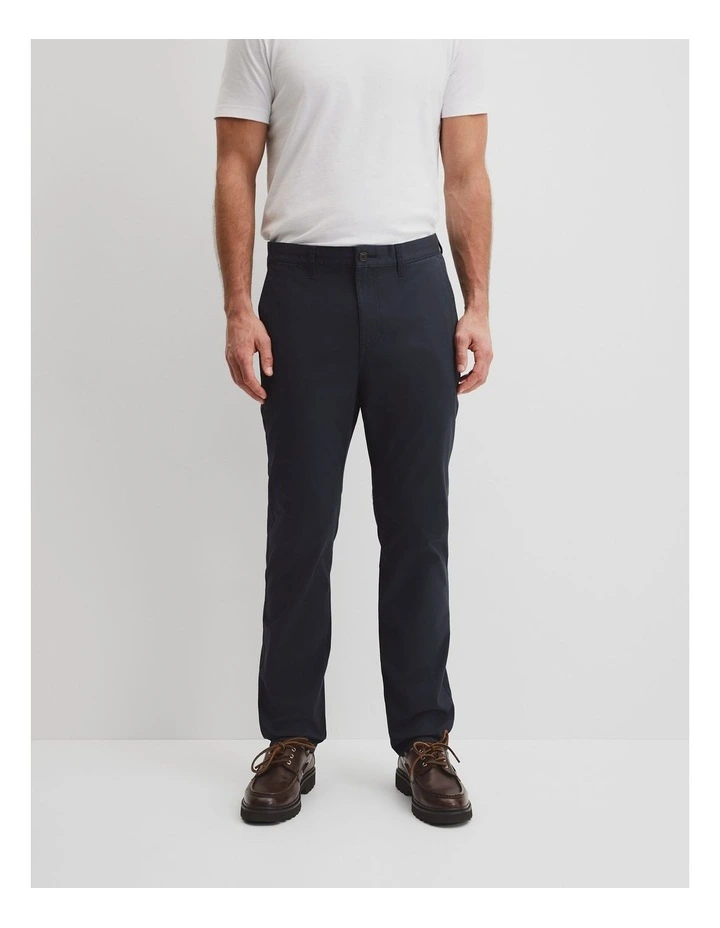 Australian Cotton Tapered Fit Stretch Chino in Navy image 2