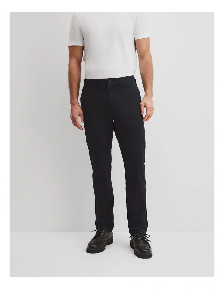 Australian Cotton Tapered Fit Stretch Chino in Jet Black image 1