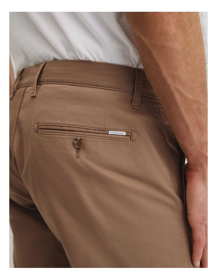 Australian Cotton Standard Fit Stretch Chino in Tan image 3