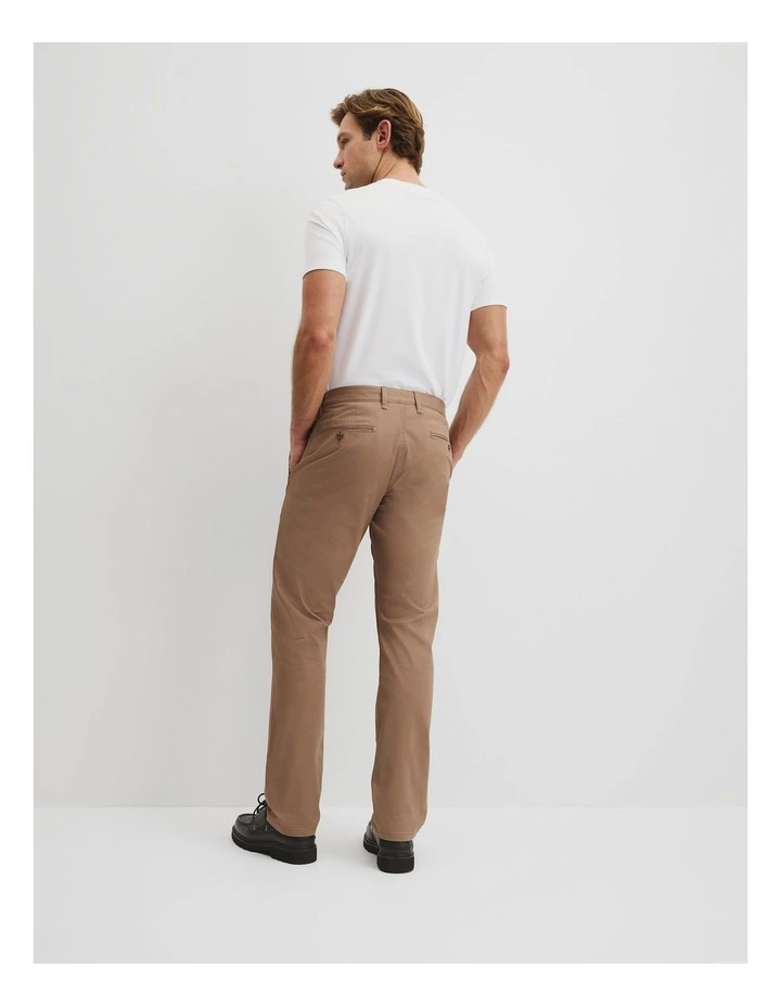 Australian Cotton Standard Fit Stretch Chino in Tan image 4