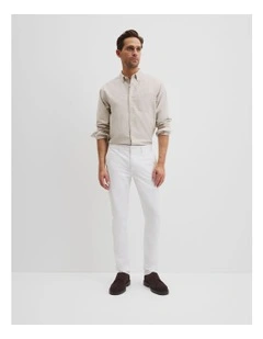 Australian Cotton Slim Fit Stretch Chino in White