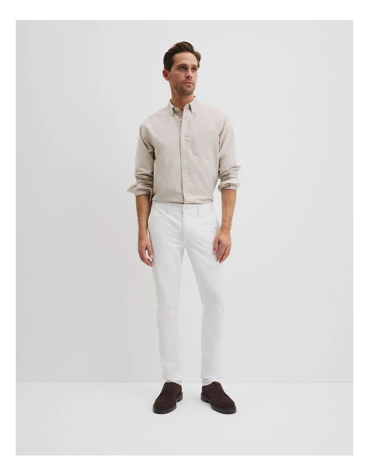 Australian Cotton Slim Fit Stretch Chino in White image 1