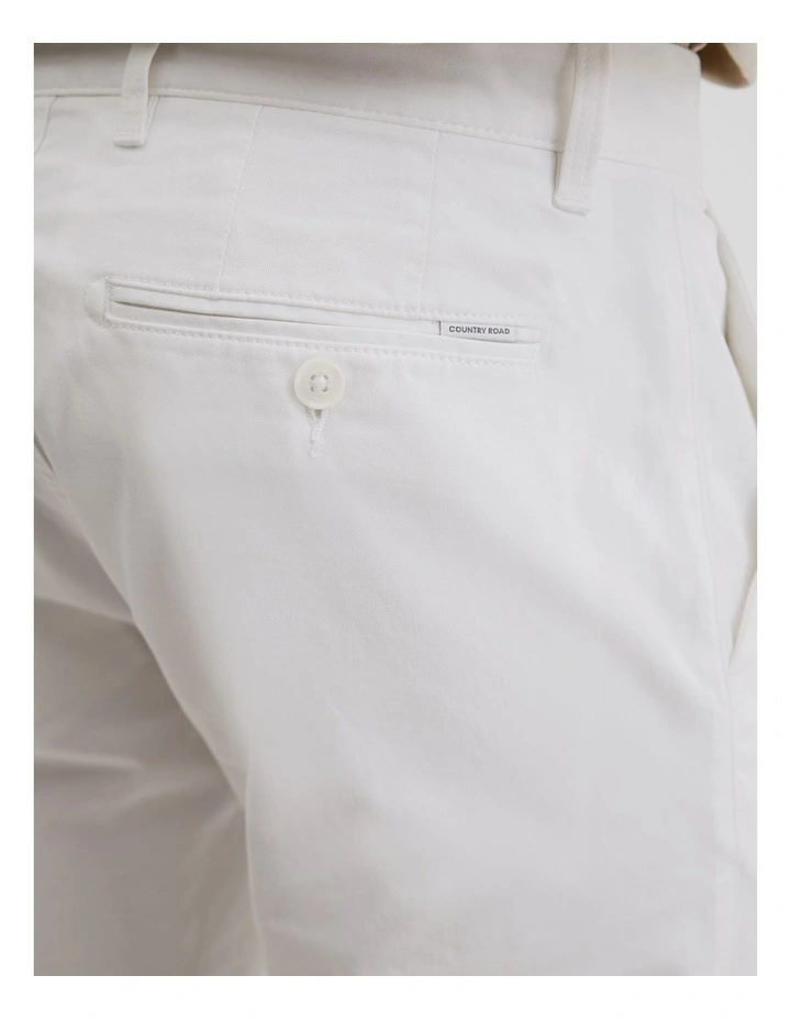 Australian Cotton Slim Fit Stretch Chino in White image 3