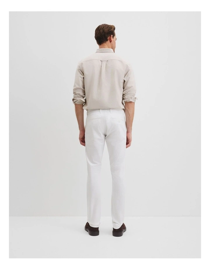 Australian Cotton Slim Fit Stretch Chino in White image 4