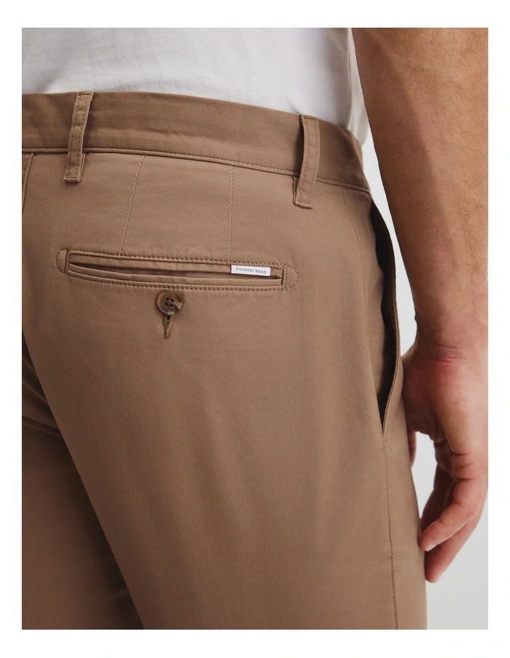 Australian Cotton Slim Fit Stretch Chino in Tan image 2
