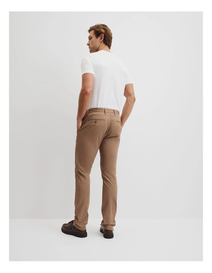 Australian Cotton Slim Fit Stretch Chino in Tan image 4
