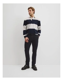 Australian Cotton Slim Fit Stretch Chino in Jet Black