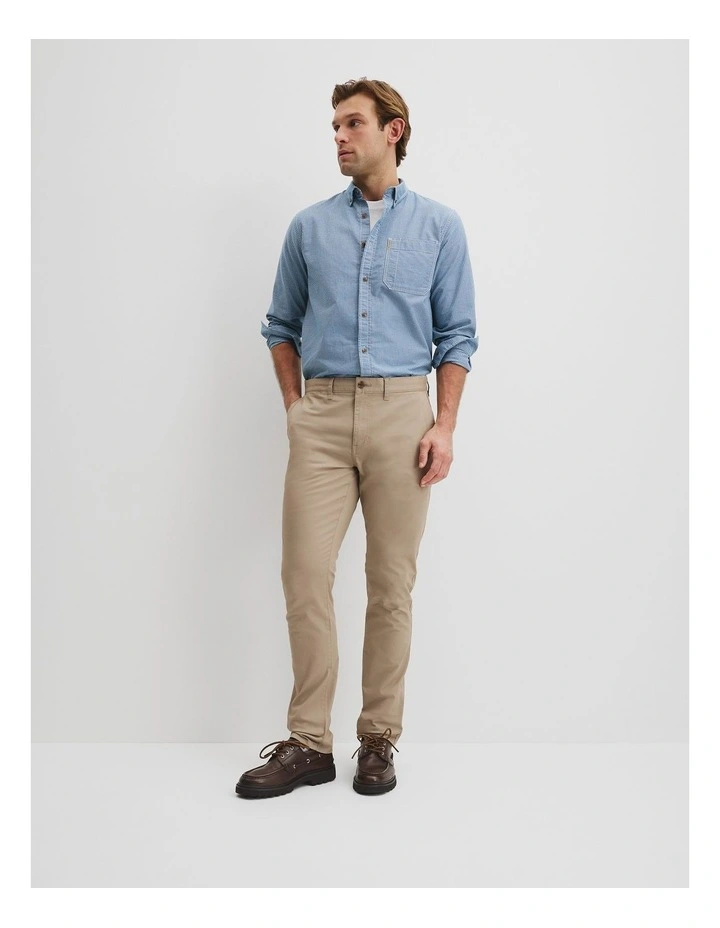 Australian Cotton Slim Fit Stretch Chino in Birch image 1