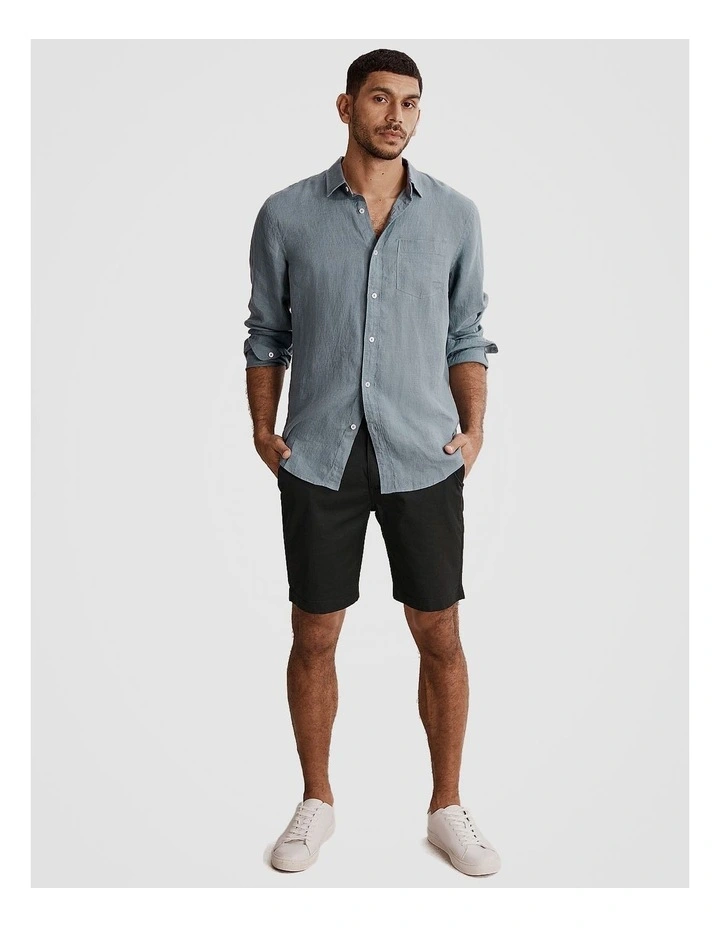 Australian Cotton Stretch Chino Short in Black image 1