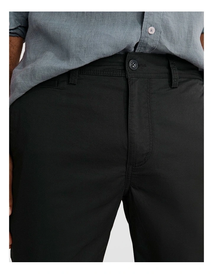 Australian Cotton Stretch Chino Short in Black image 2