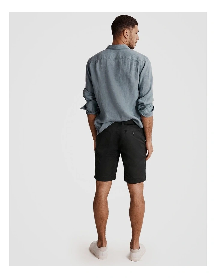 Australian Cotton Stretch Chino Short in Black image 3