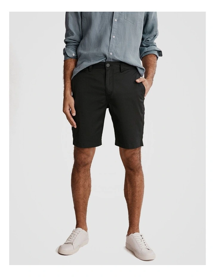 Australian Cotton Stretch Chino Short in Black image 4