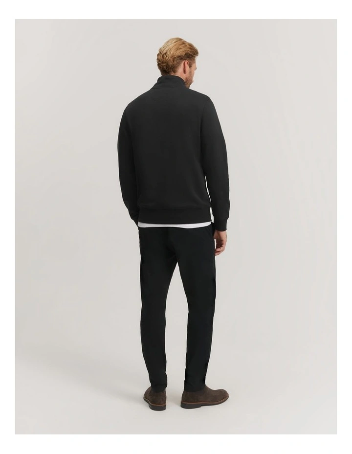 Verified Australian Cotton Half Zip Heritage Sweat in Black image 4