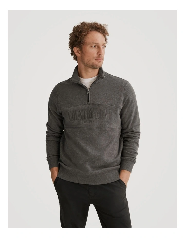 Country Road Verified Australian Cotton Half Zip Heritage Sweat in