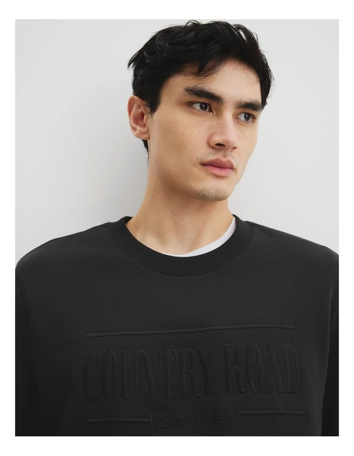Verified Australian Cotton Heritage Sweat in Black image 2