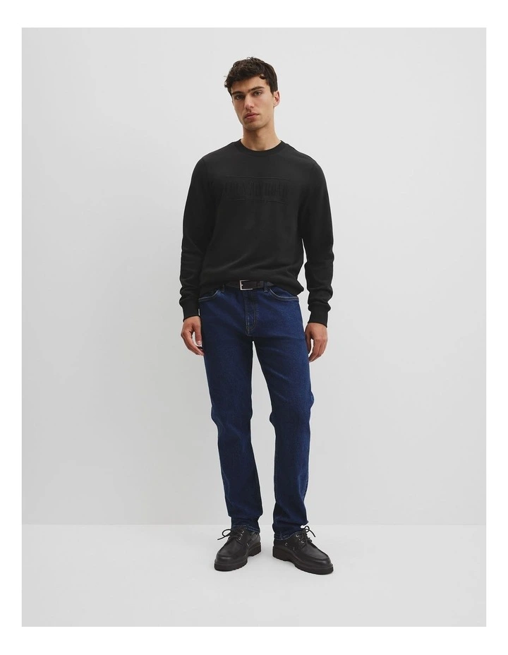Australian Cotton Heritage Sweat in Black image 2