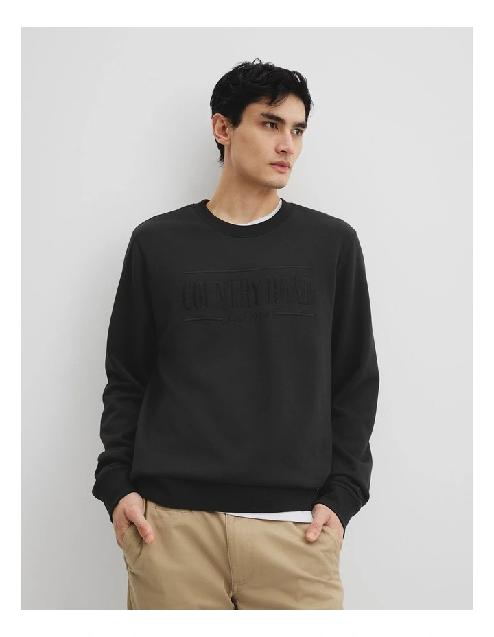 Verified Australian Cotton Heritage Sweat in Black image 3