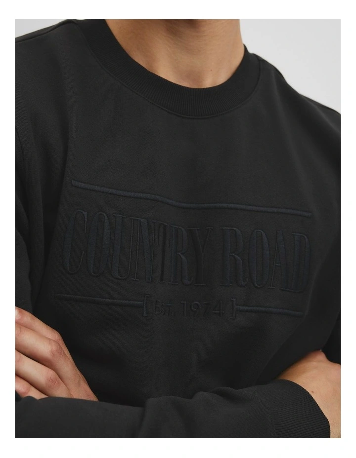 Australian Cotton Heritage Sweat in Black image 3