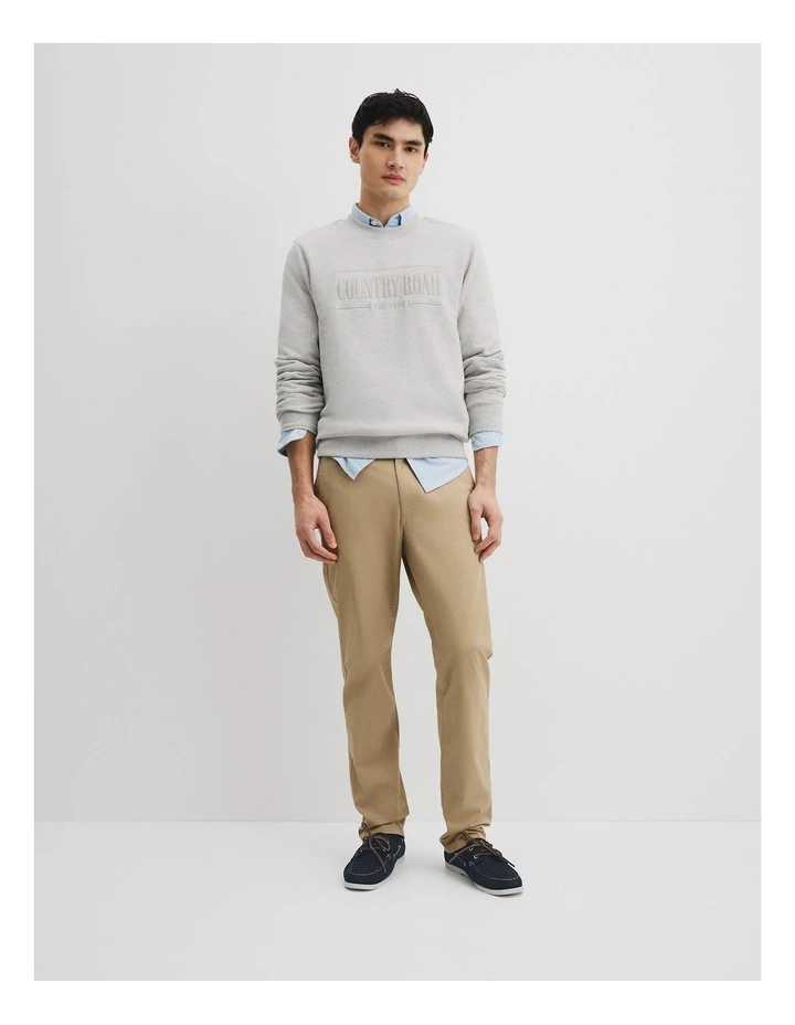 Verified Australian Cotton Heritage Sweat in Light Grey Marle image 3