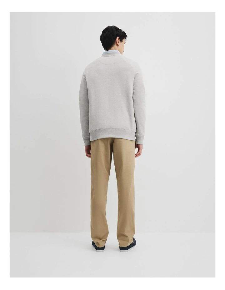 Verified Australian Cotton Heritage Sweat in Light Grey Marle image 4
