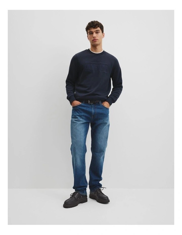 Australian Cotton Heritage Sweat in Navy image 2