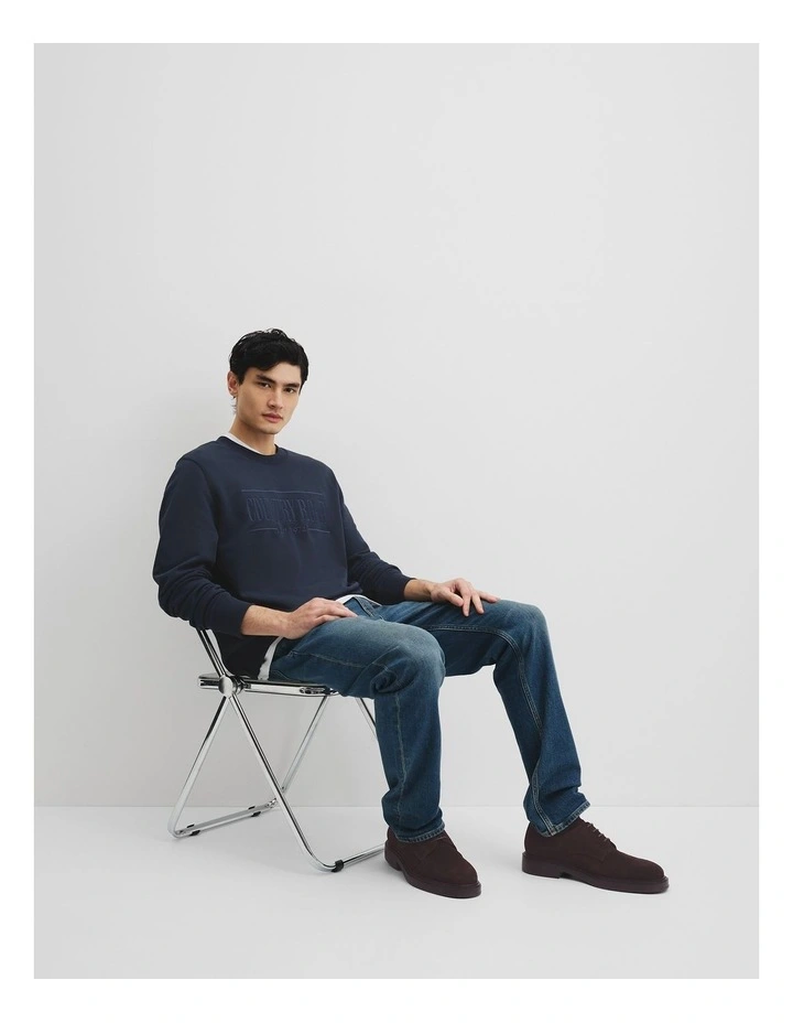 Verified Australian Cotton Heritage Sweat in Navy image 3