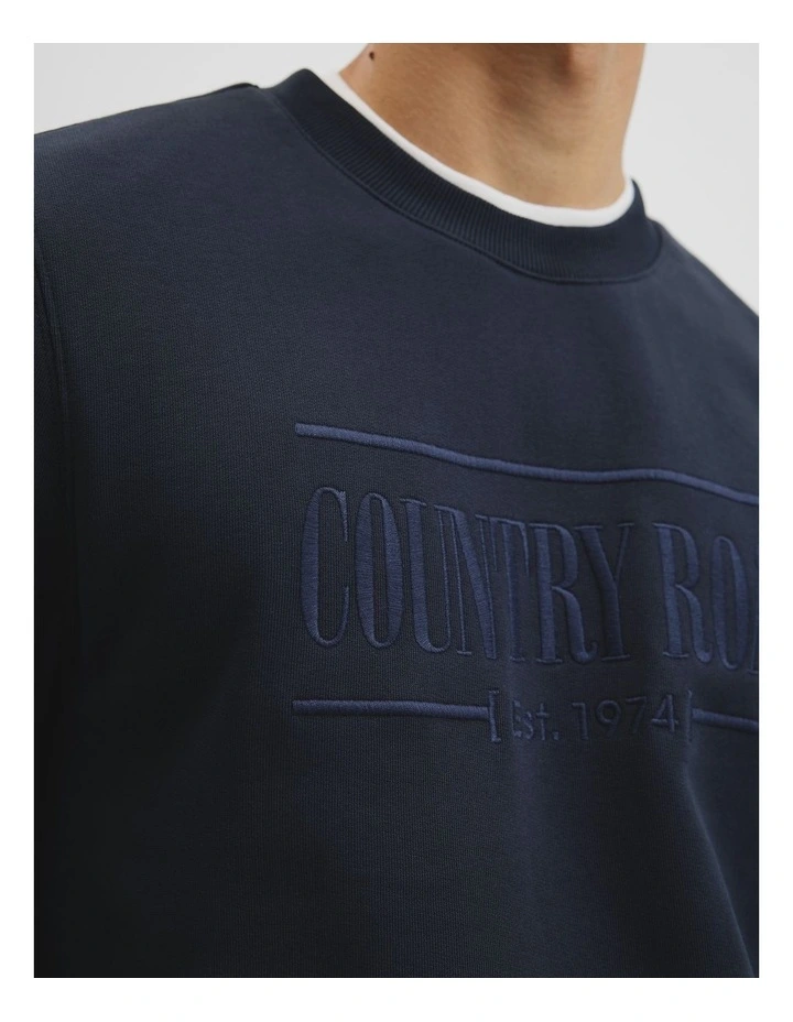 Australian Cotton Heritage Sweat in Navy image 3