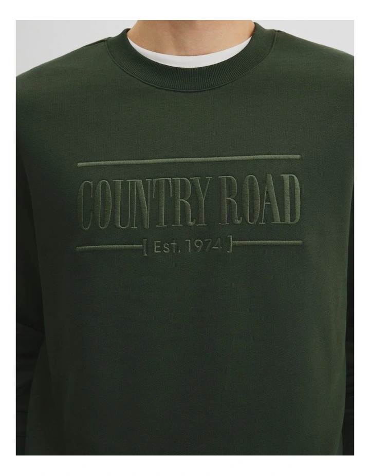 Verified Australian Cotton Heritage Sweat in Eden Green image 2