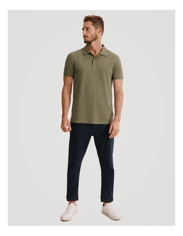 Verified Australian Cotton Pique Polo in Fern Green image 3