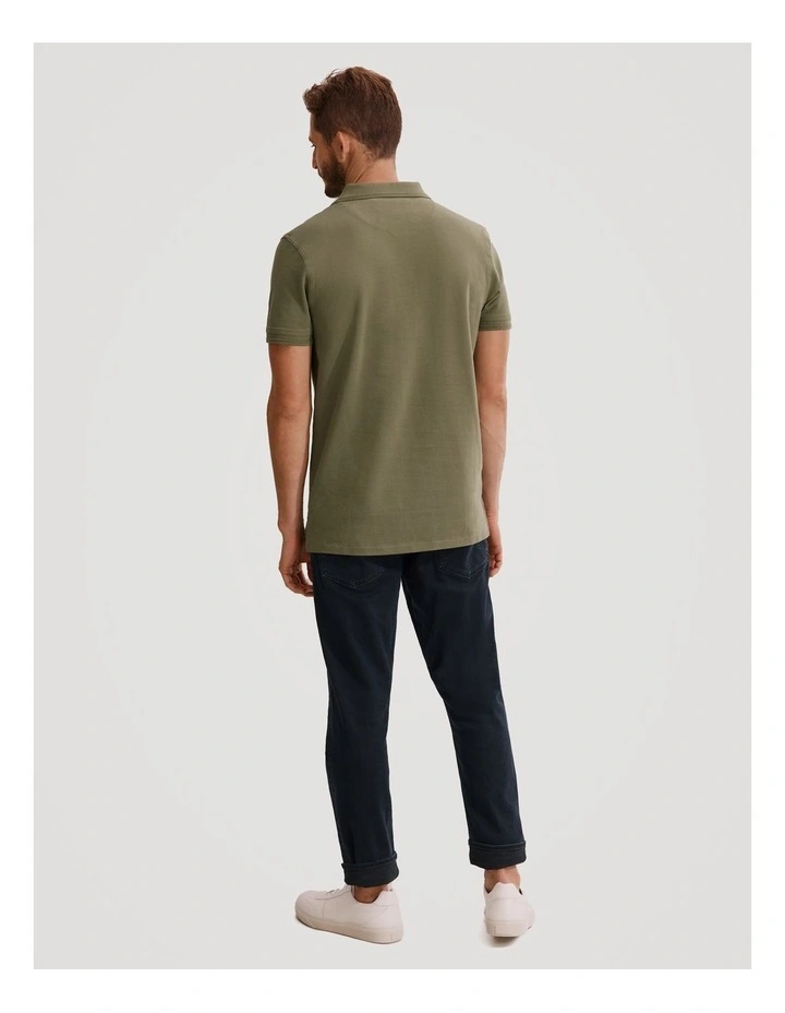 Verified Australian Cotton Pique Polo in Fern Green image 4