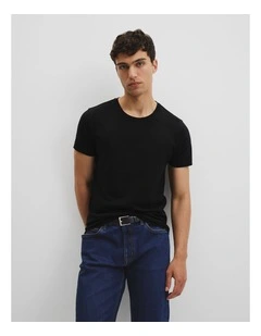 Pima Cotton Crew T-shirt in Black