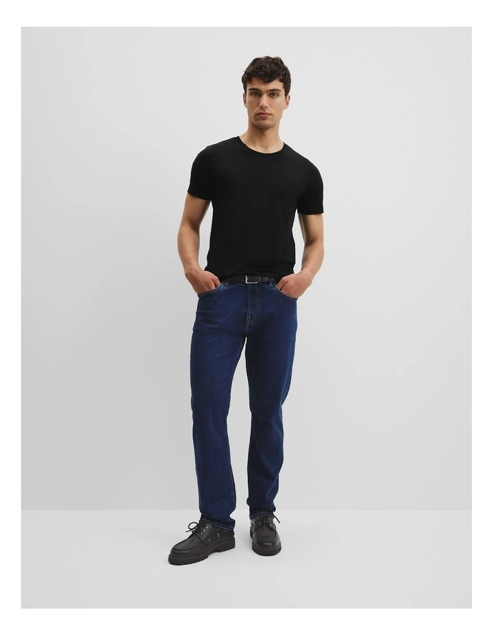 Pima Cotton Crew T-shirt in Black image 2