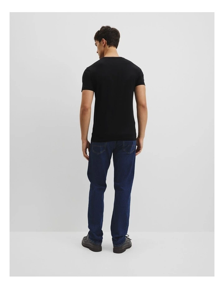 Pima Cotton Crew T-shirt in Black image 4