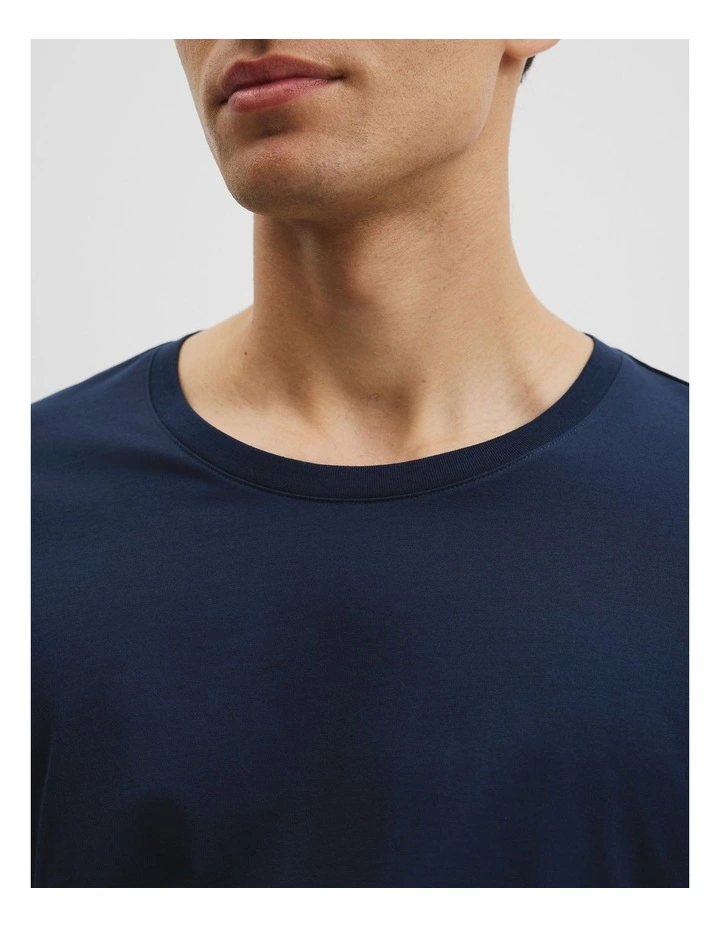 Pima Cotton Crew T-shirt in Navy image 3