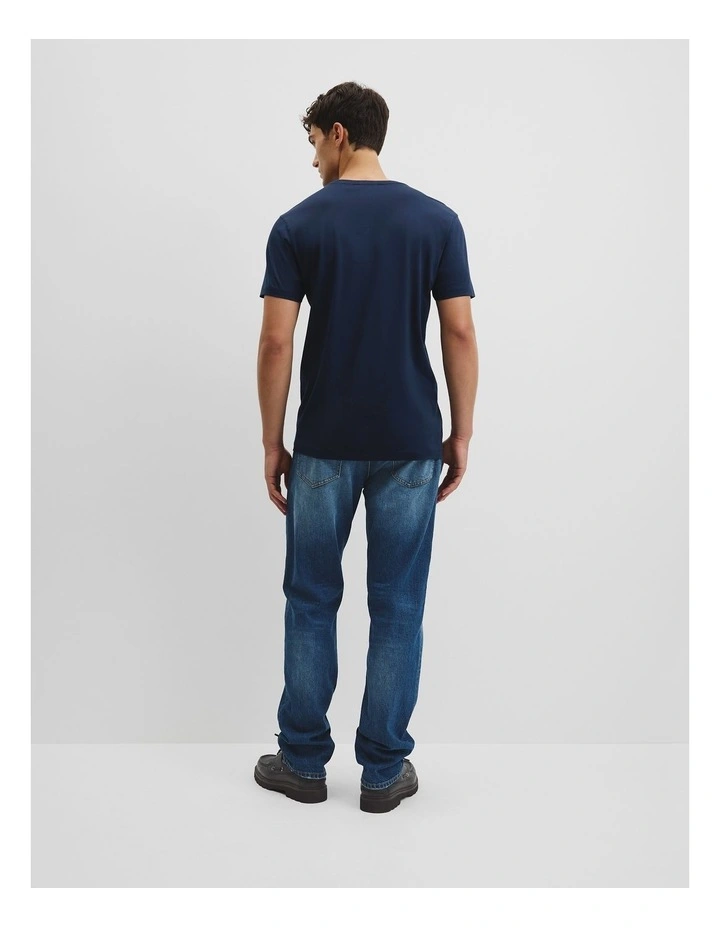Pima Cotton Crew T-shirt in Navy image 4