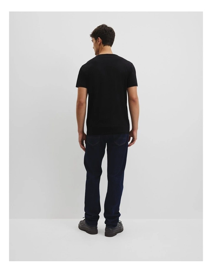 Pima Cotton V-Neck T-shirt in Black image 4