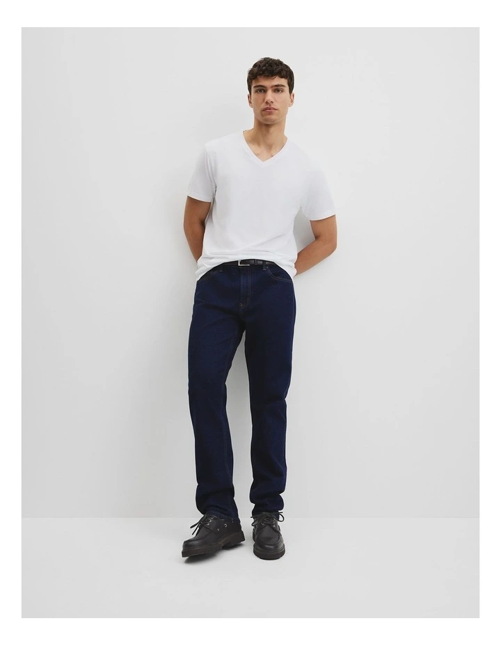 Pima Cotton V-neck T-shirt in White image 2