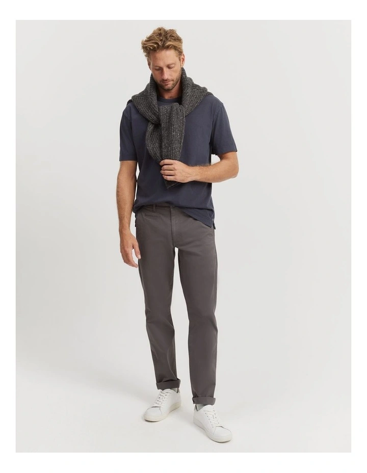 Australian Cotton Standard Fit Stretch Chino in Charcoal image 2