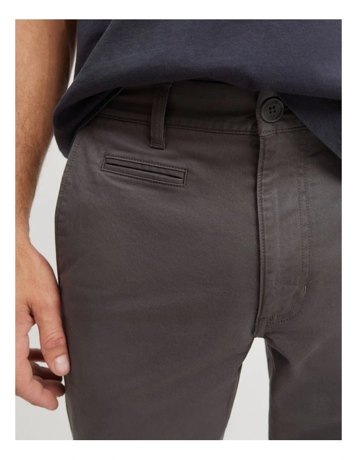 Australian Cotton Standard Fit Stretch Chino in Charcoal image 3