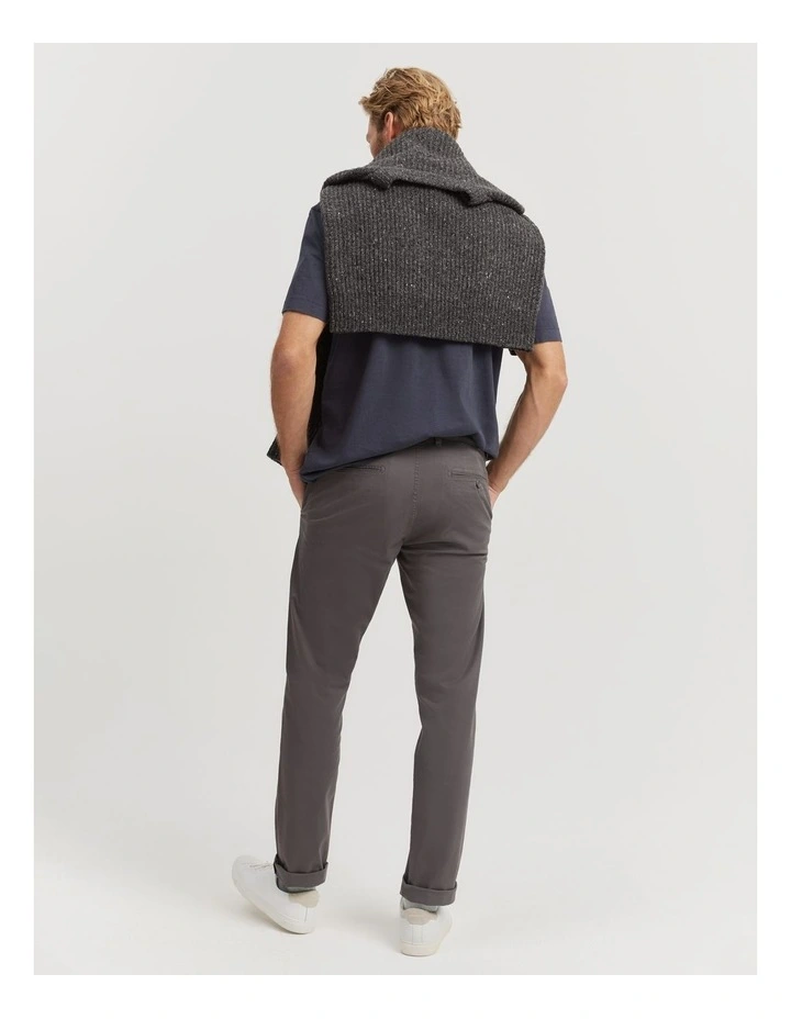 Australian Cotton Standard Fit Stretch Chino in Charcoal image 4