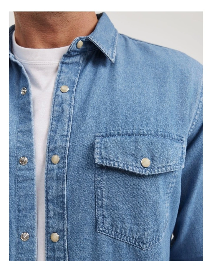 Regular Fit Denim Shirt in Light Wash image 2